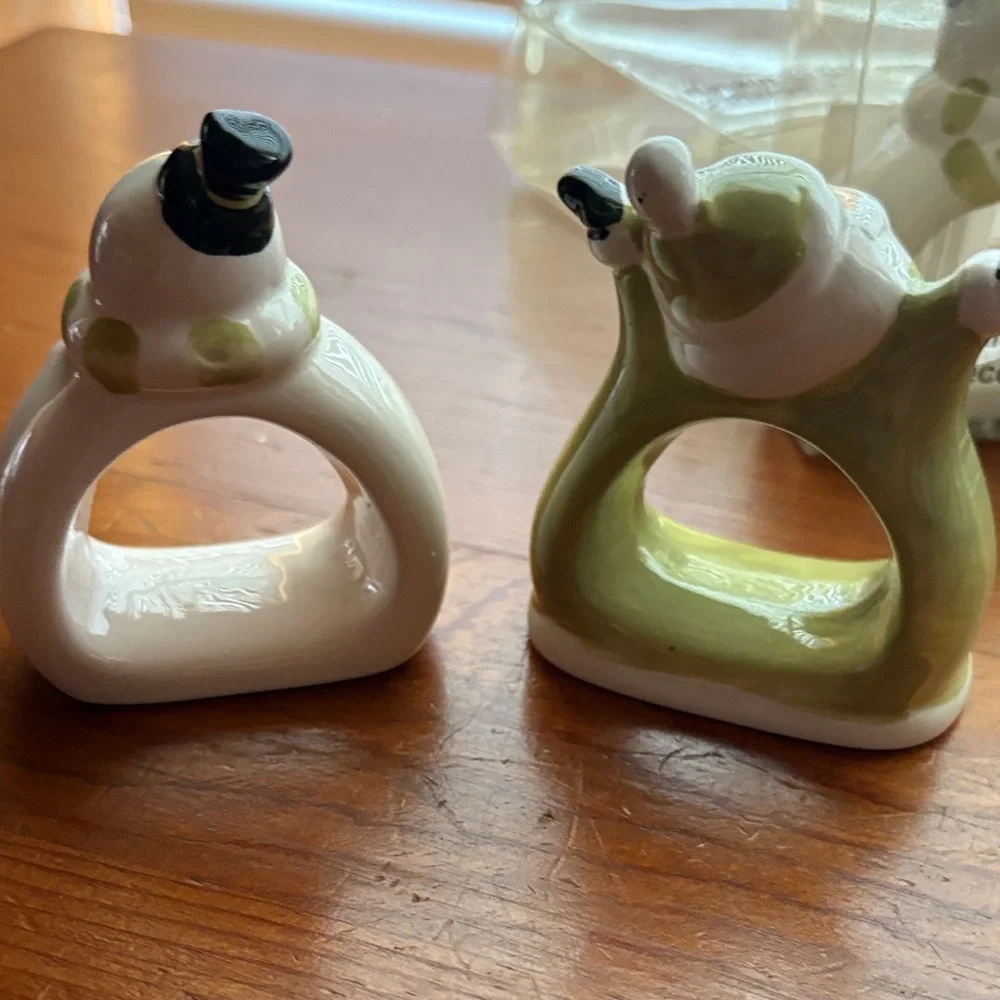 Festive Snowman Napkin Rings Set - Picture 7 of 8
